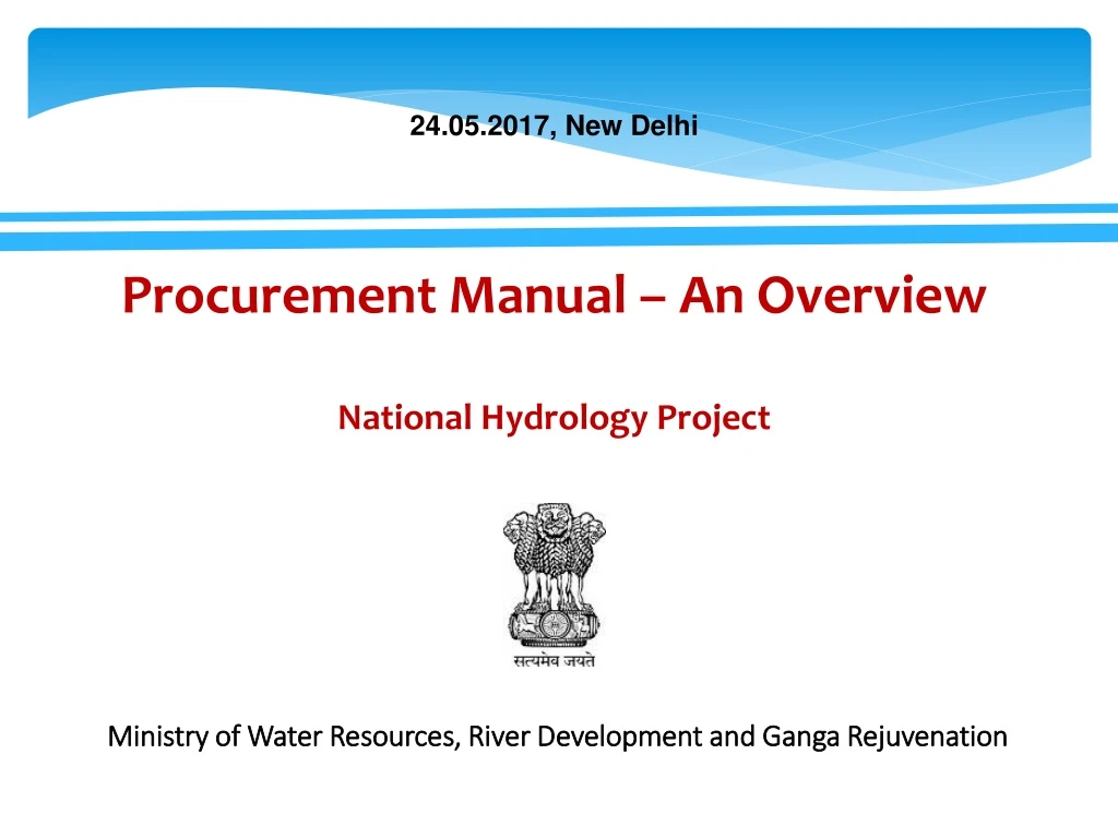 procurement manual an overview national hydrology project