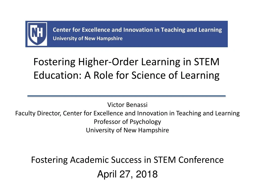 fostering higher order learning in stem education