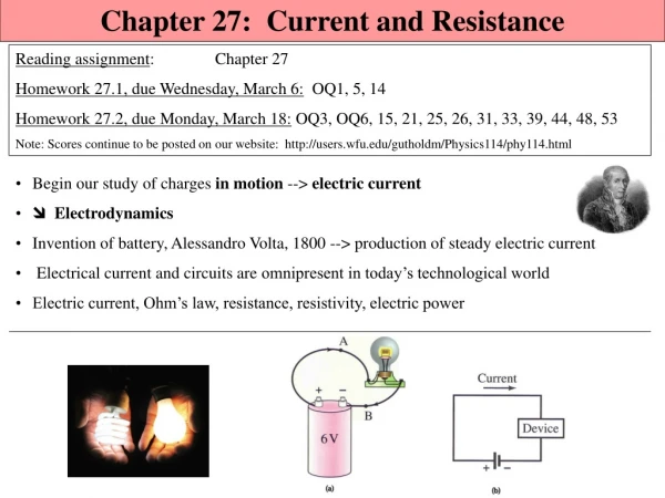 Chapter 27: Current and Resistance