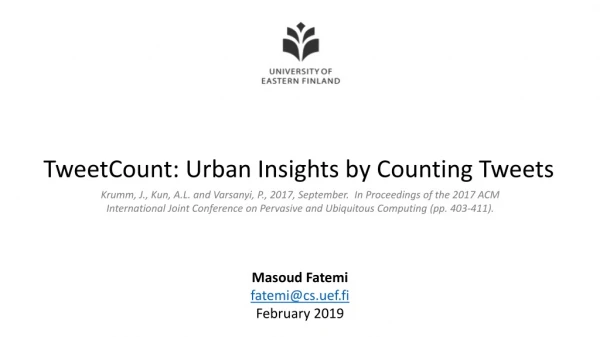 TweetCount : Urban Insights by Counting Tweets