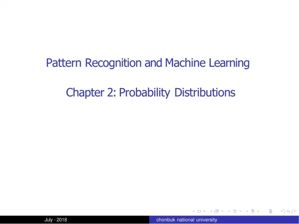 Pattern Recognition and Machine Learning Chapter 2: Probability Distributions