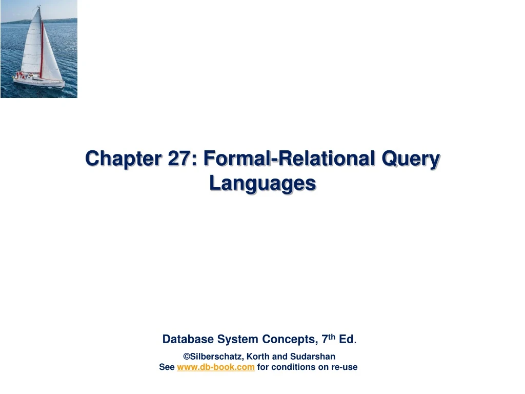chapter 27 formal relational query languages