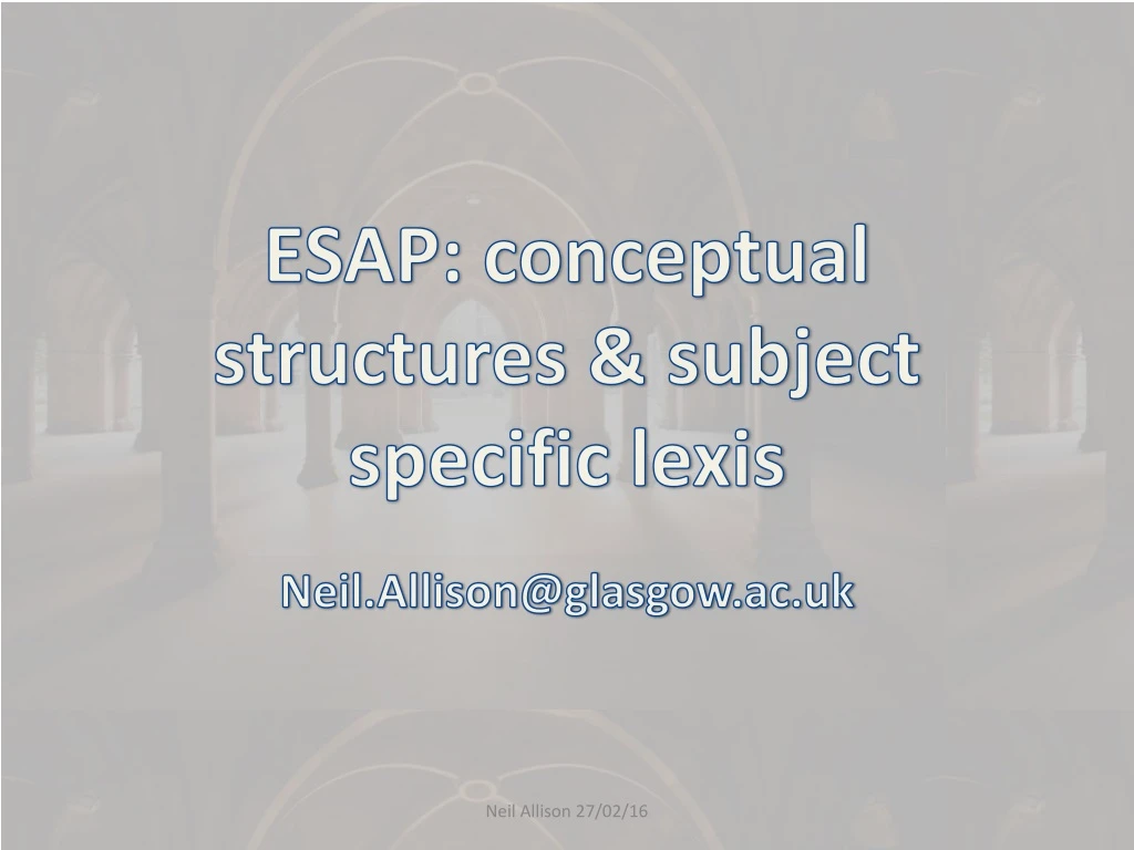 esap conceptual structures subject specific lexis