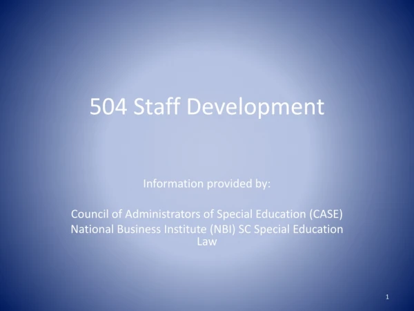 504 Staff Development