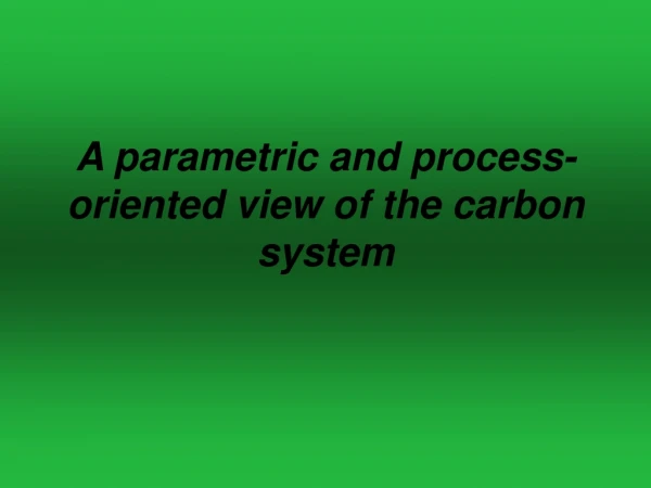A parametric and process-oriented view of the carbon system