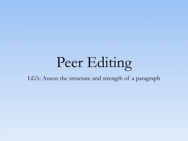 Peer Editing