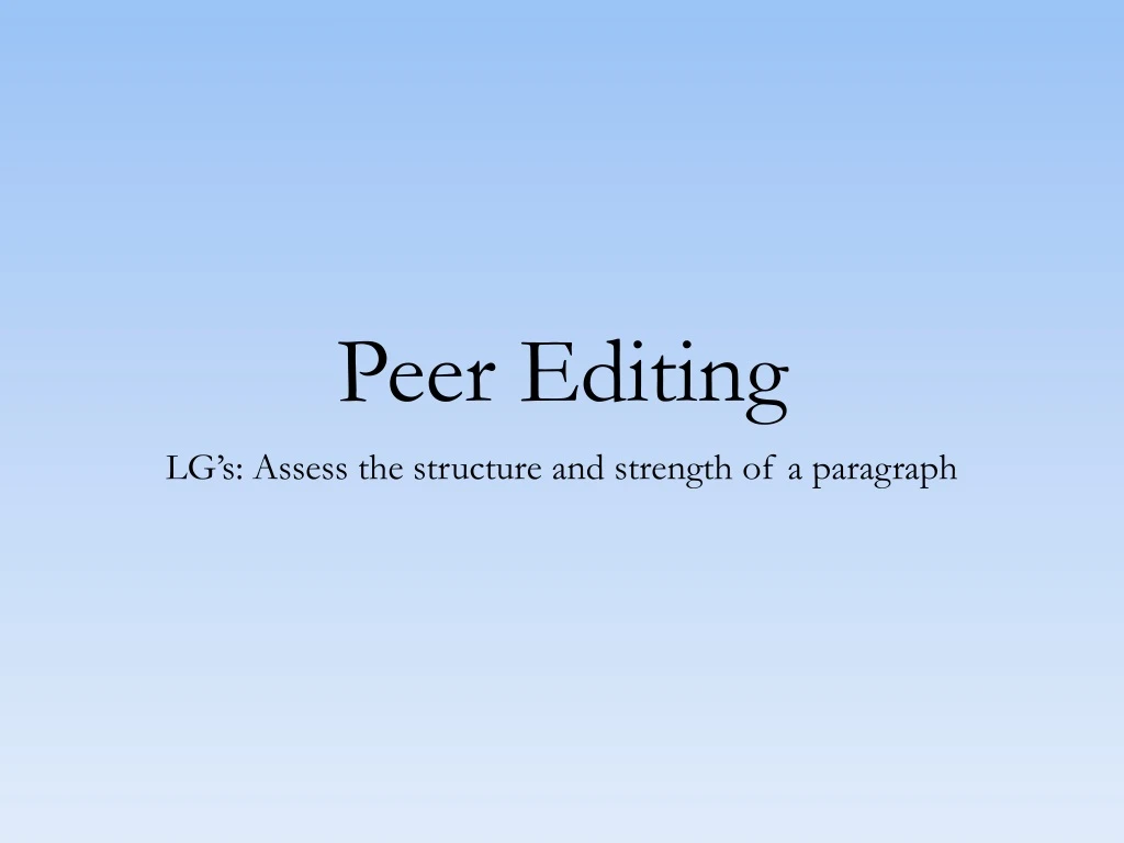 peer editing