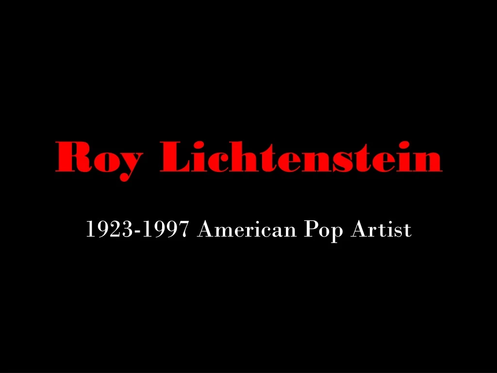 roy lichtenstein