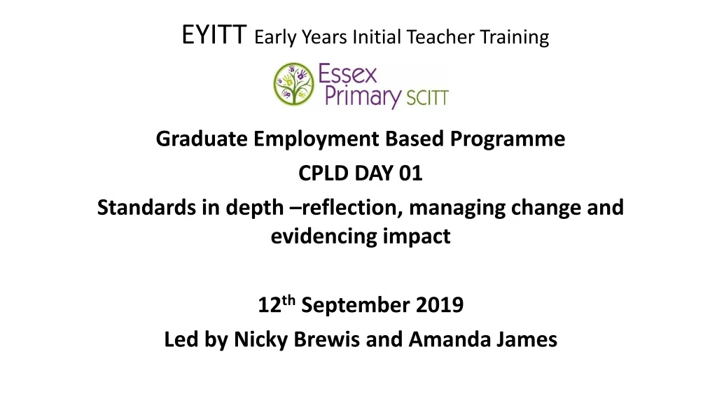 eyitt early years initial teacher training