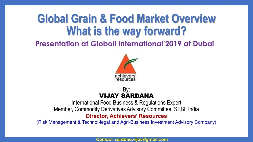 global grain food market overview what is the way forward