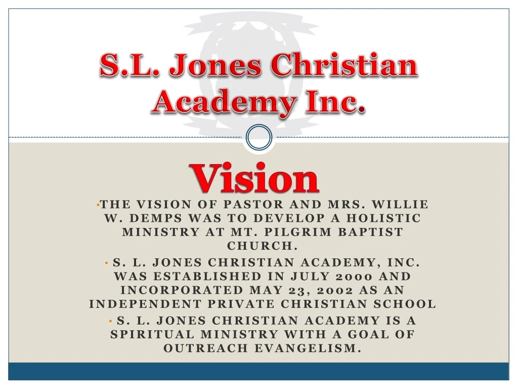 s l jones christian academy inc