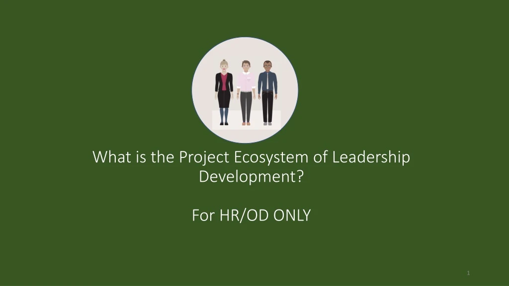 what is the project ecosystem of leadership development for hr od only