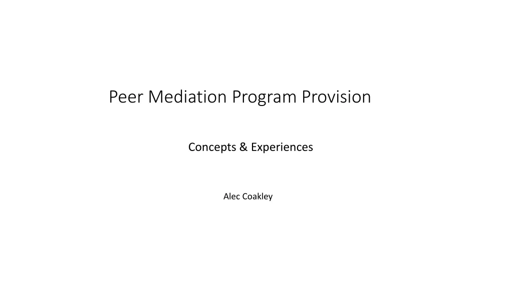 peer mediation program provision