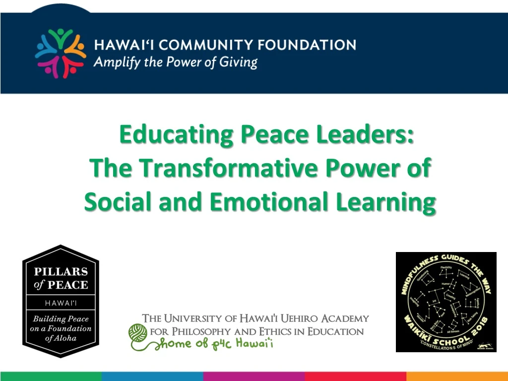 educating peace leaders the transformative power of social and emotional learning