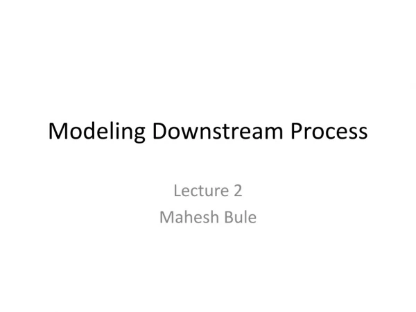 Modeling Downstream Process