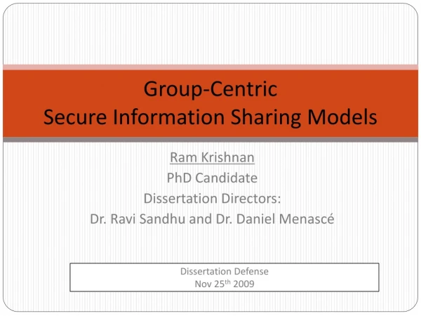 Group-Centric Secure Information Sharing Models