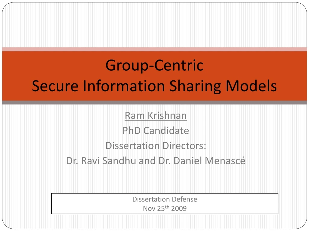 group centric secure information sharing models
