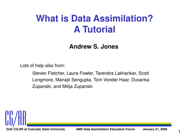 What is Data Assimilation? A Tutorial