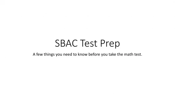 SBAC Test Prep