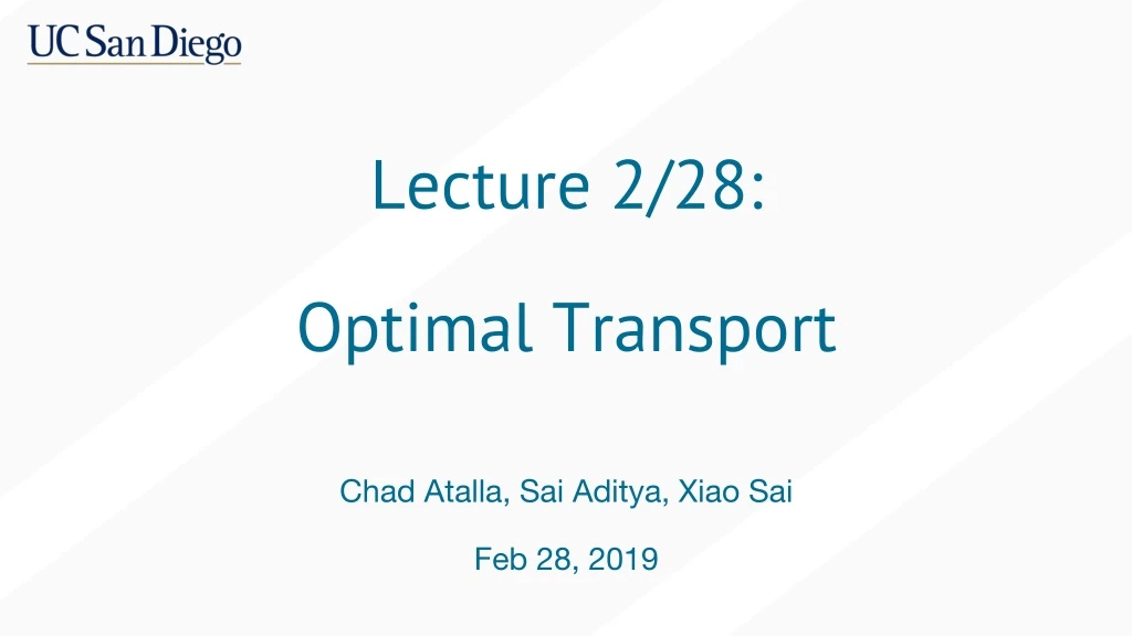 lecture 2 28 optimal transport