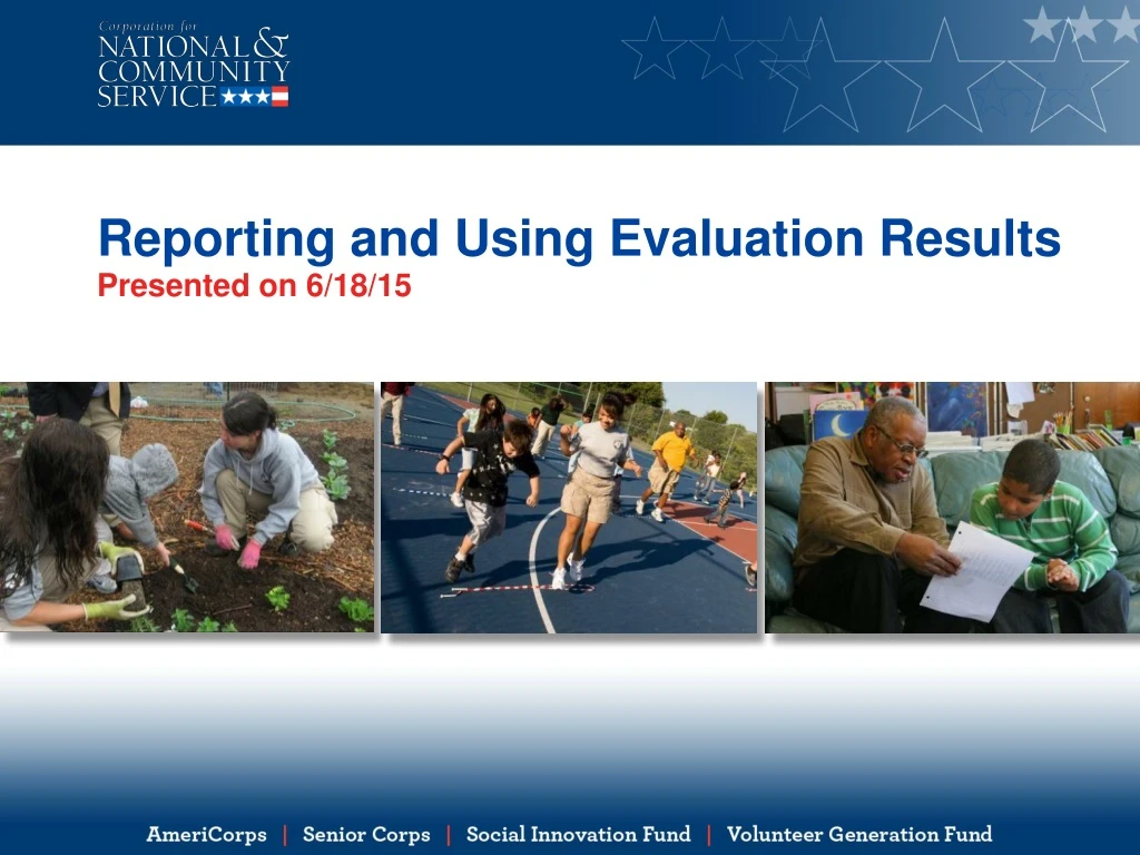 reporting and using evaluation results