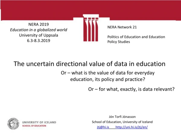 NERA 2019 Education in a globalized world University of Uppsala 6.3-8.3.2019