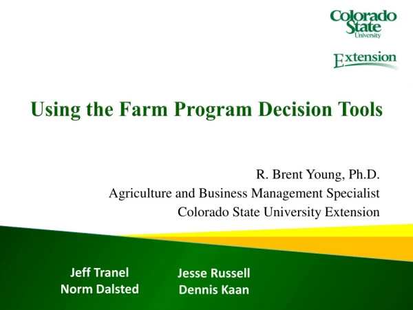 Using the Farm Program Decision Tools