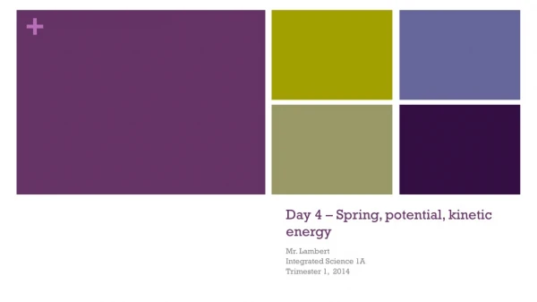 Day 4 – Spring, potential, kinetic energy
