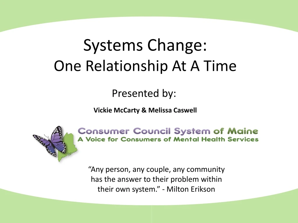 systems change one relationship at a time