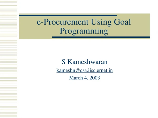 e-Procurement Using Goal Programming