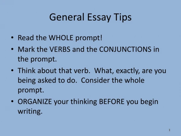 General Essay Tips