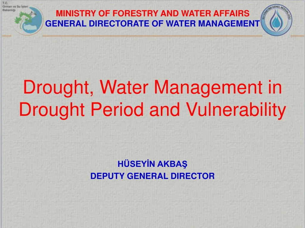 drought water management in drought period and vulnerability