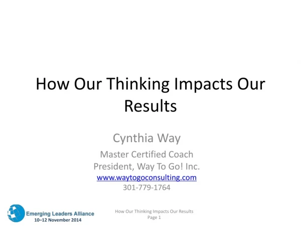 How Our Thinking Impacts Our Results