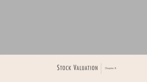 Stock Valuation