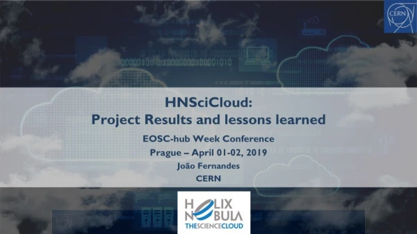 EOSC-hub Week Conference Prague – April 01-02, 2019 João Fernandes CERN