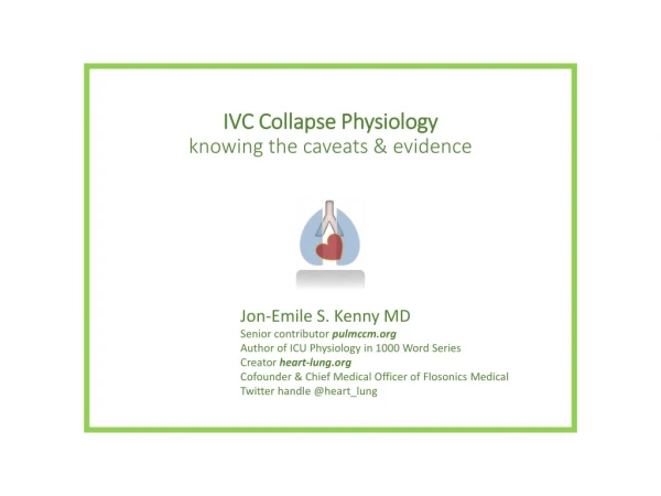 IVC Collapse Physiology knowing the caveats &amp; evidence