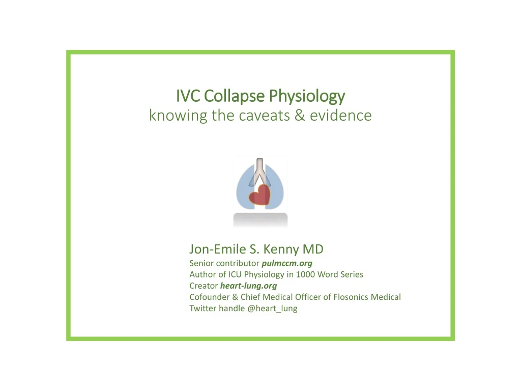 ivc collapse physiology knowing the caveats evidence