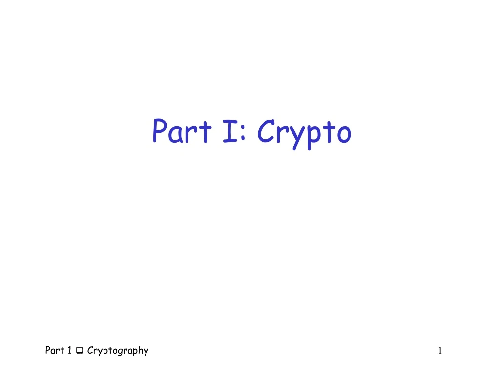 part i crypto