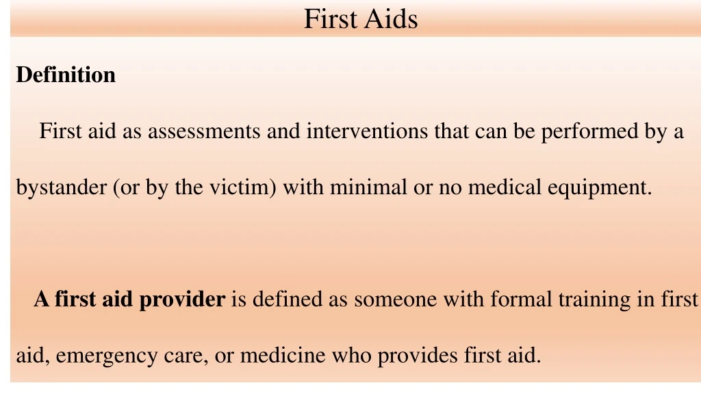 first aids