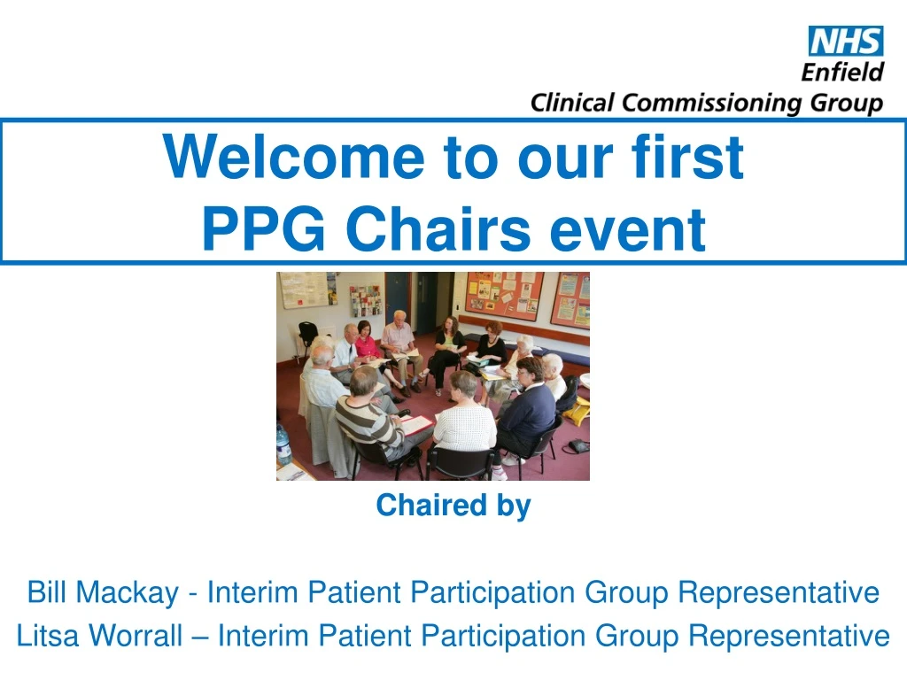 welcome to our first ppg chairs event