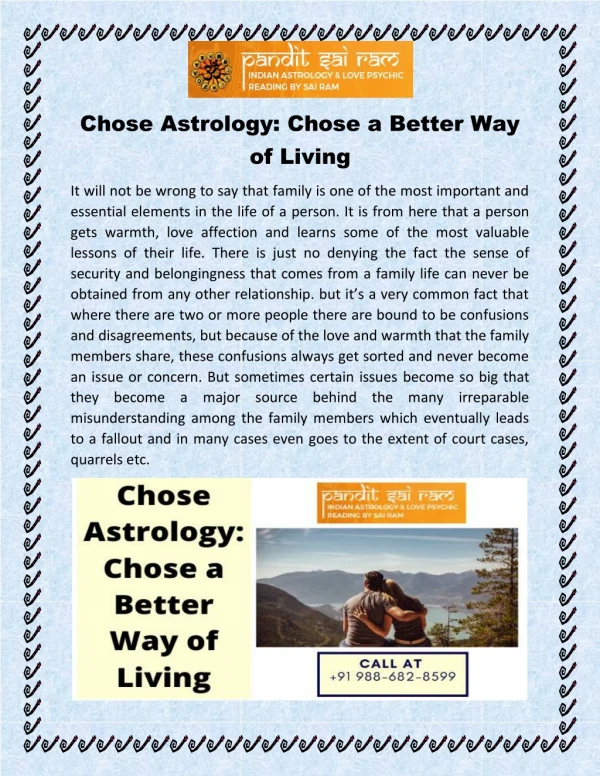 Chose Astrology: Chose a Better Way of Living