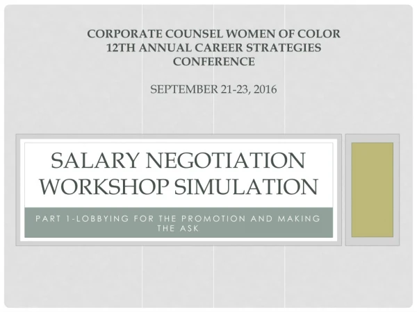 Salary negotiation workshop simulation