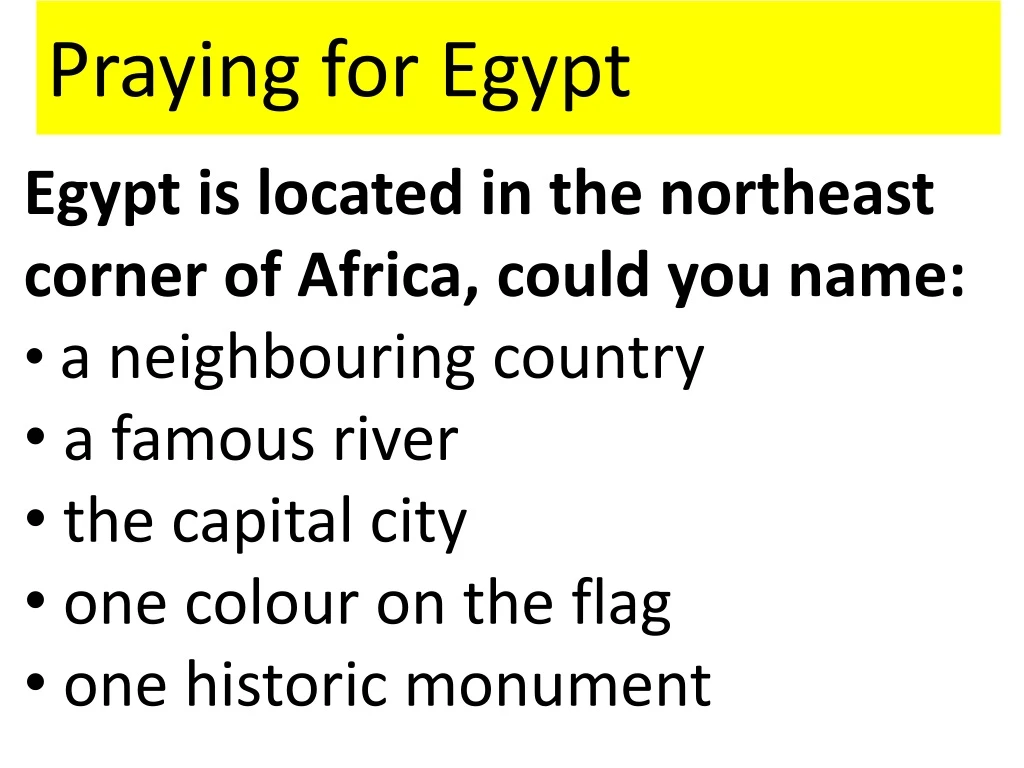 praying for egypt