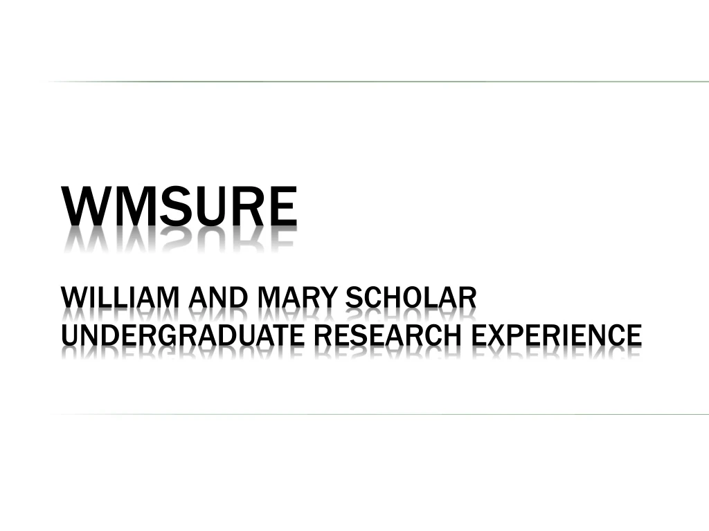 wmsure william and mary scholar undergraduate research experience