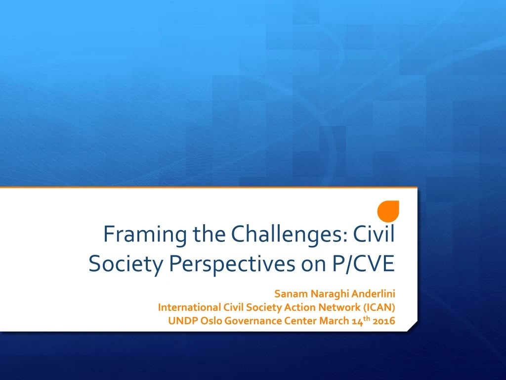framing the challenges civil society perspectives on p cve
