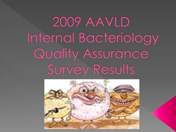 2009 AAVLD Internal Bacteriology Quality Assurance Survey Results