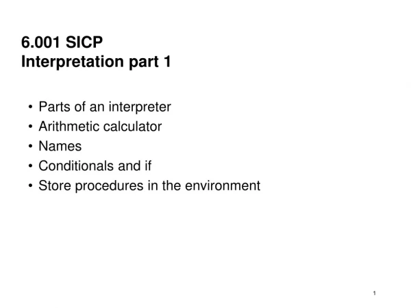 6.001 SICP Interpretation part 1