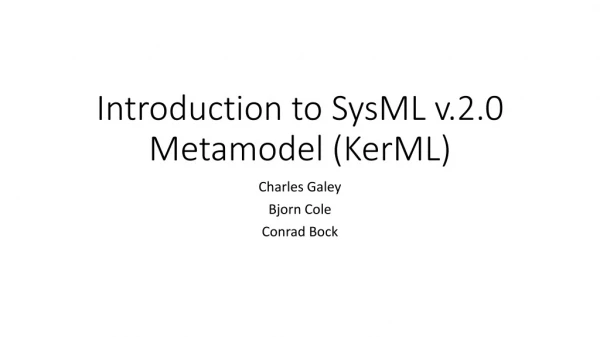 Introduction to SysML v.2.0 Metamodel ( KerML )