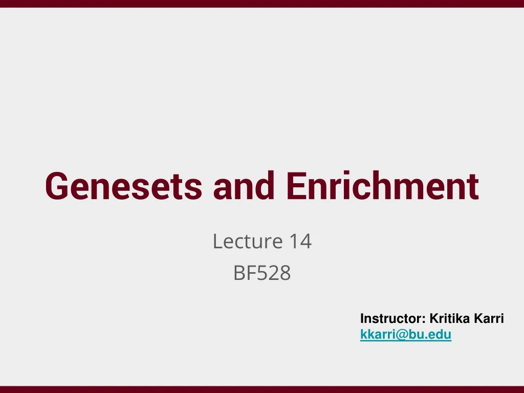 genesets and enrichment