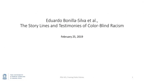 Eduardo Bonilla-Silva et al., The Story Lines and Testimonies of Color-Blind Racism